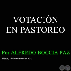 VOTACIN EN PASTOREO - Por ALFREDO BOCCIA PAZ - Sbado, 16 de Diciembre de 2017   